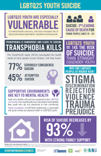 Infographic from The519 on LGBTQS youth suicide